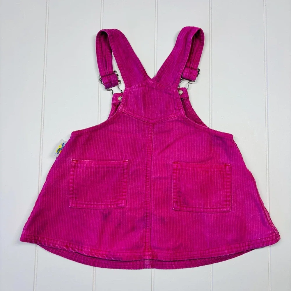 Vintage Teletubbies Embroidered Hot Pink Corduroy Overall Dress, Size 3T - Picture 10 of 15